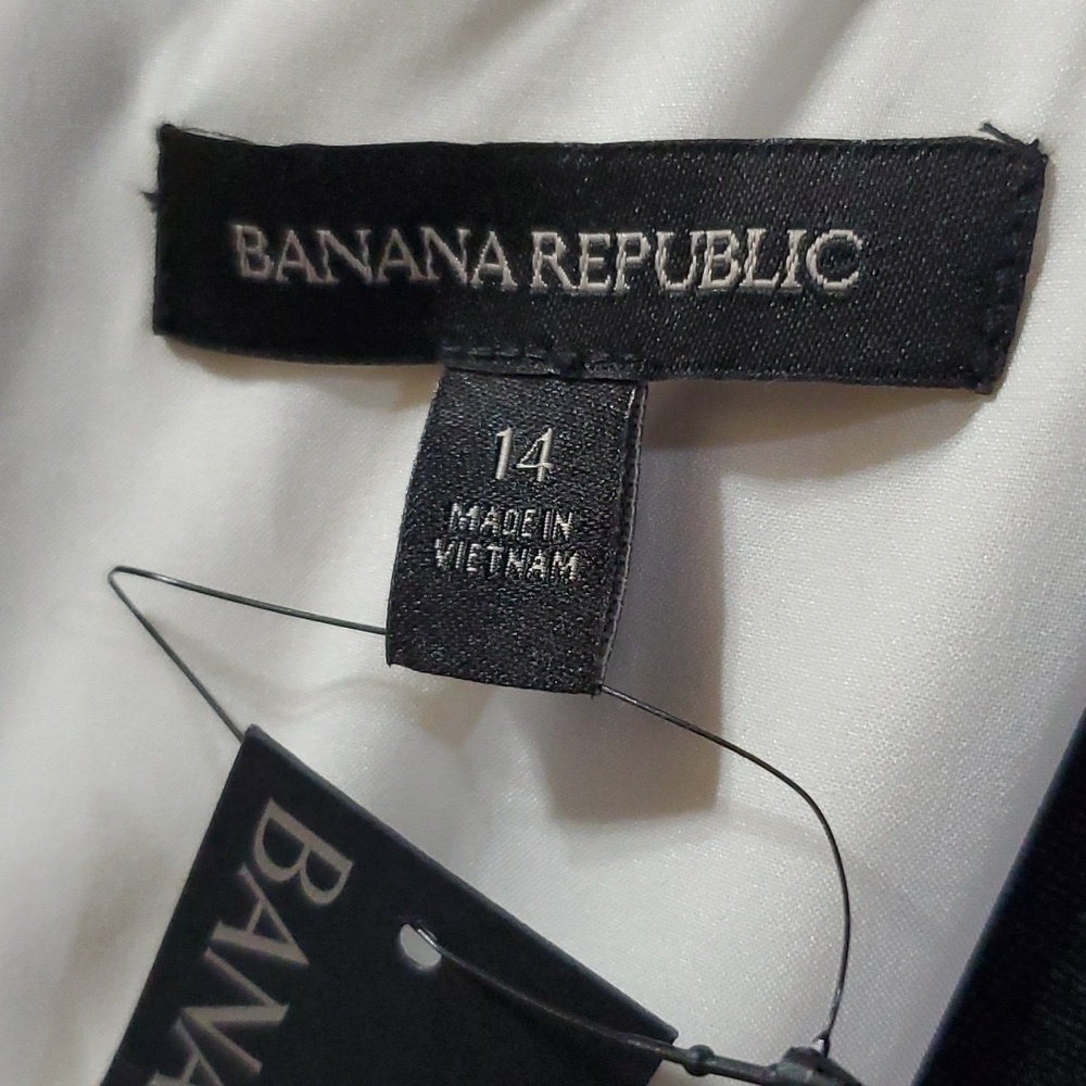 Banana republic shift style classic black white sleeveless mini dress nwt - Picture 5 of 7